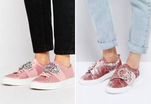 pink sneakers with rhinestones