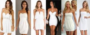 С чем носить белое платье бюстье?