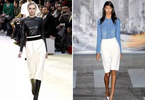 what to wear with a white pencil skirt