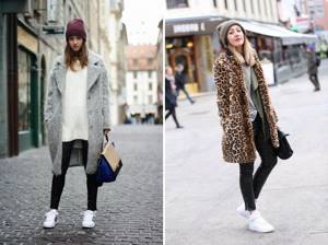 what to wear with white sneakers in autumn