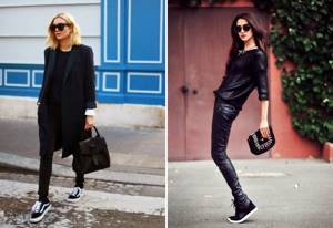 what to wear with black sneakers