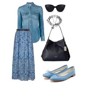 What to wear with a blue skirt
