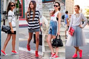 What to wear with red sneakers