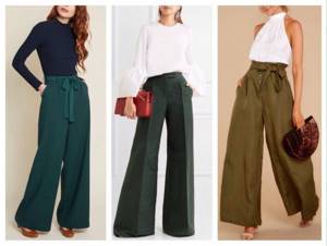 широкие зеленые брюки