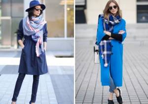 blue coat and blue scarf stole