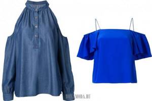 blue off-shoulder blouses 2017