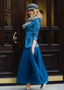 Синий твидовый пиджак женский