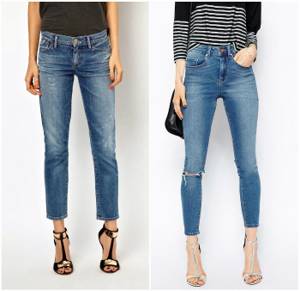 Combination of cropped jeans with sandals