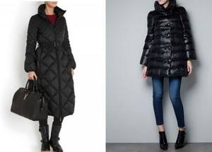 Modern models of winter down jackets photo