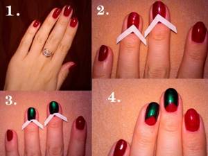 Creating a manicure with triangular holes step by step