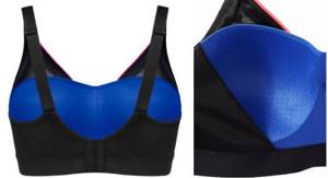 Sports bra Shock Absorber S015F. Rear view and perforation of the inner cup. 