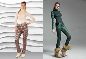 quilted women&#39;s winter trousers