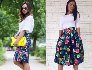 stylish skirt with floral print