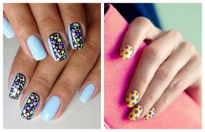 Stylish dot patterns on nails, photo