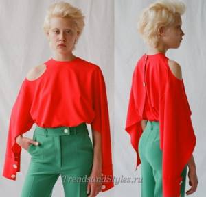 stylish women&#39;s blouses photo 2021 red