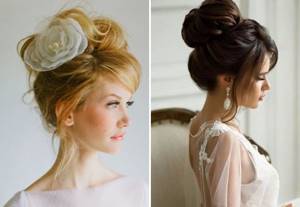 wedding hairstyle high bun