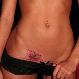 flower tattoo on stomach