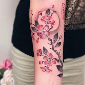flowers tattoo on hand