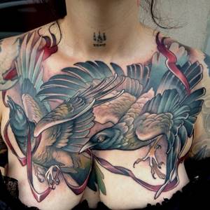 Bird Tattoo - Bird Chest Tattoo - Bird Chest Tattoo