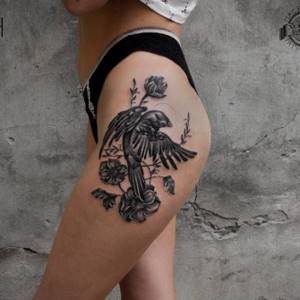 Bird Tattoo - Bird Tattoo On Leg - Bird Tattoo On Leg