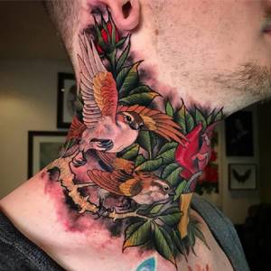 Bird Tattoo - Bird Neck Tattoo - Bird Neck Tattoo