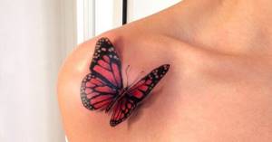 Татуировка красивой бабочки