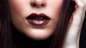 dark burgundy lipstick