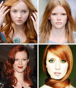Shadows for blue eyes and red hair. Who suits red color 