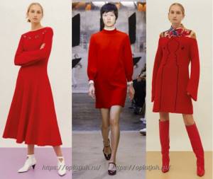 теплые красные платья на зиму 2018-2019 фото новинки
