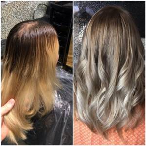 Hair tinting before and after photos