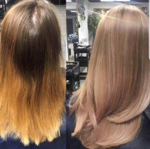 Hair tinting before and after photos