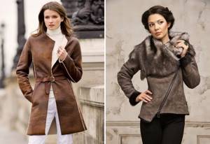 thin brown sheepskin coat