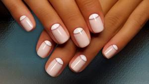 Traditional moon manicure