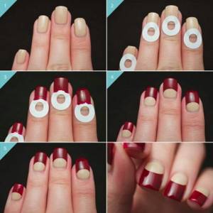 A stencil method for creating a manicure with holes using shellac