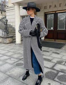Checkered coat trend