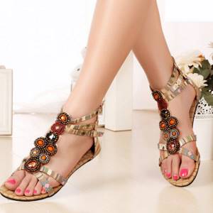 trendy sandals decorated with beads for summer