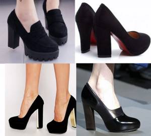 Shoes with thick heels