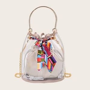Twilly on a transparent handbag: beautiful when beautiful