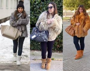 Uggs with a fur coat photo