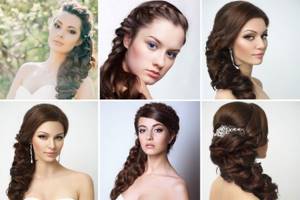 Hairstyles for the bride with a Greek braid