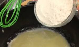 Mix flour into butter