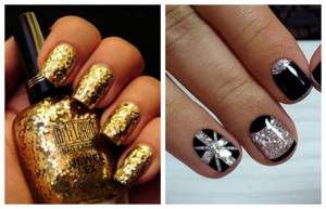 Options for manicure with glitter gel polish