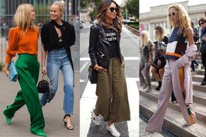 Options for looks with wide trousers