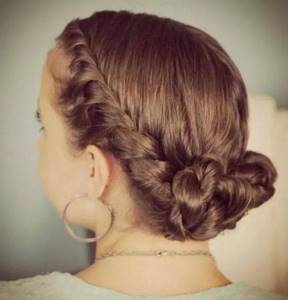 Evening hairstyles with braiding for long hair