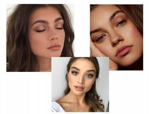 Evening makeup in nude style