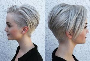 Girls have a shaved head with a pattern. Bob haircuts, long bob, long hairstyles 