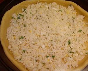 Place a layer of rice filling