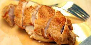 Baked chicken breast in soy sauce