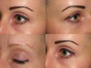 healing of eyebrows after tattooing photo by day