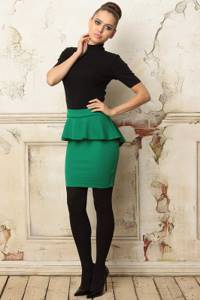 green pencil skirt with peplum